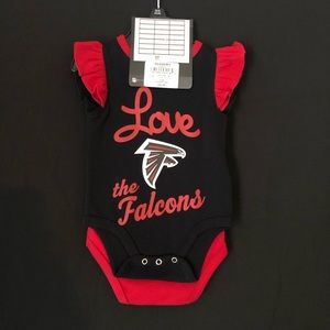 Atlanta Falcons Love 0 / 3 Baby Onesie Creeper Set Game Day Ready Dirtybirds